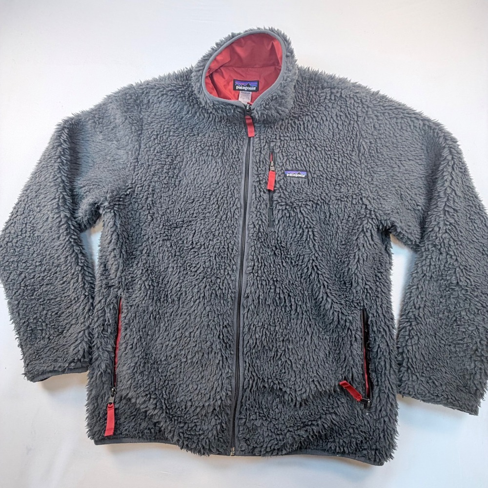 Patagonia Classic Retro-X Cardigan Mens L Gray Red Fleece Jacket 23060 FA14